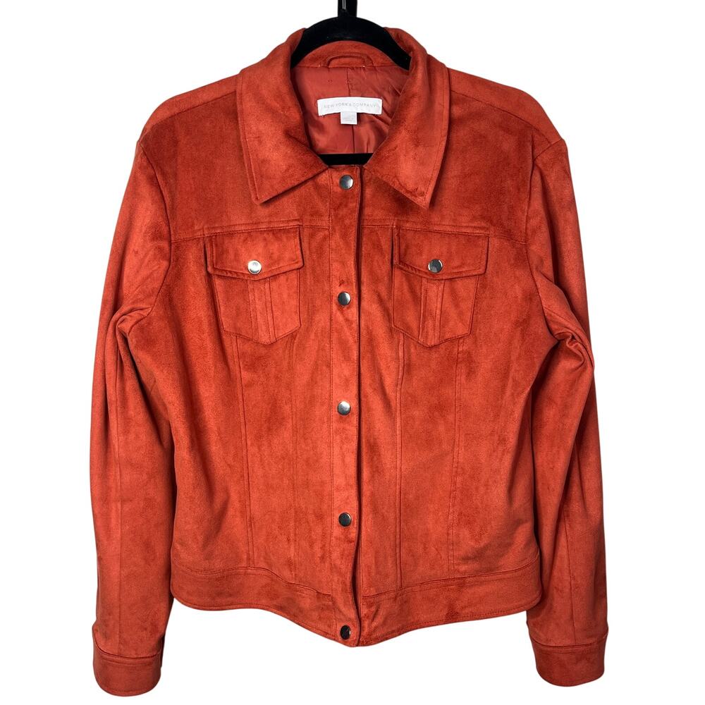 New York & Company Rust Orange Suede Jacket